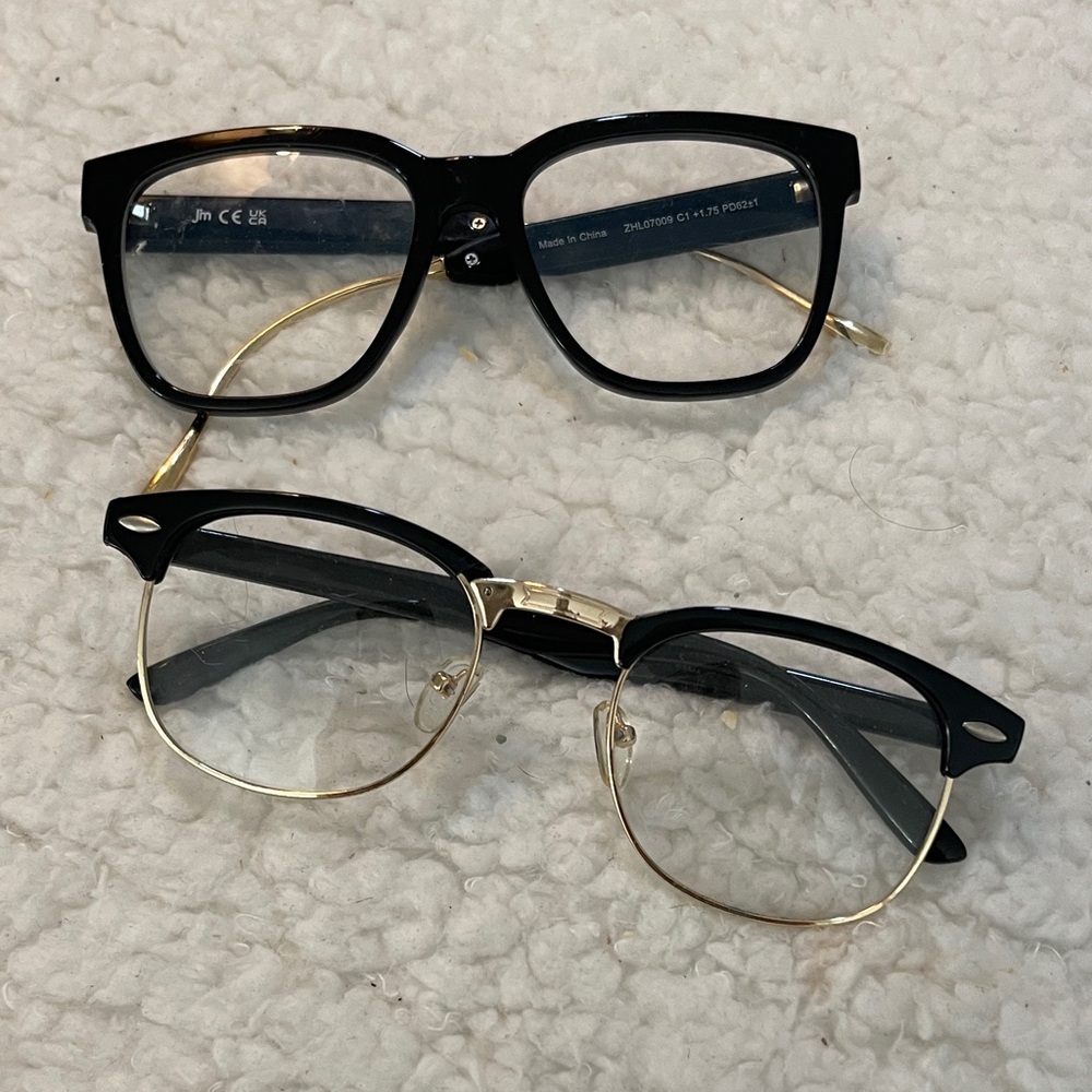 Stylish Black and Gold Glasses Set for reading or frames